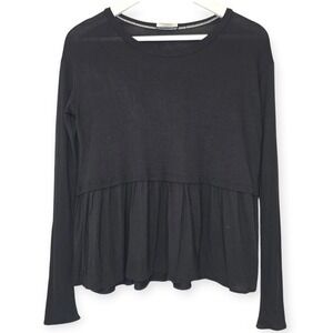 WILFRED Descartes Swing Top Sz XXS Women Black Long Sleeves Minimalist Fairycore